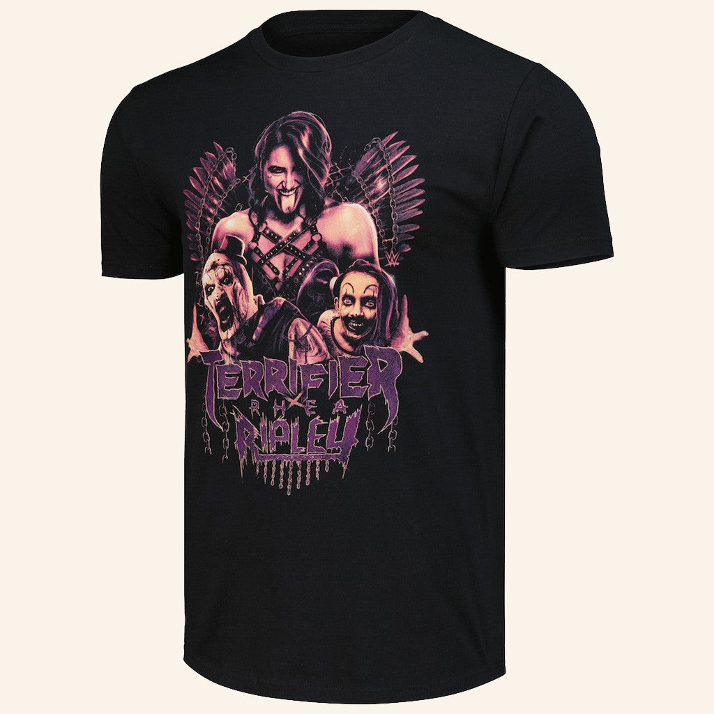 Rhea Ripley Terrifier Shirt Rhea Ripley Terrifier Mask T-Shirt Rhea Ripley Merch WWE Fan Gifts - Roseregae