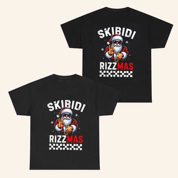 Rizz Santa Skibidi Rizzmas 6 7 T-Shirt Six Seven Christmas Shirt Gifts For Friends - Roseregae