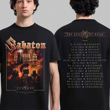 Sabaton Legendary Tour Europe 2025 Legends Of Nottingham UK Pop Up Shop On December 6 2025 T-Shirt - Roseregae