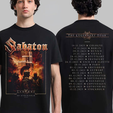 Sabaton Legendary Tour Europe 2025 Legends Of Stockholm Sweden Pop Up Shop On December 13 2025 T-Shirt - Roseregae