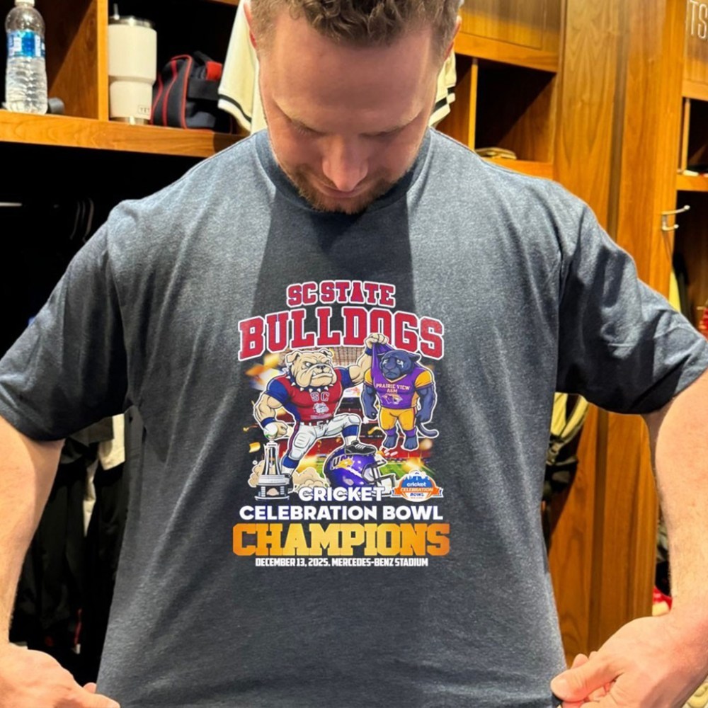 Sc State Bulldogs Cricket Celebration Bowl Champions 2025 Mascot T Shirt - Roseregae