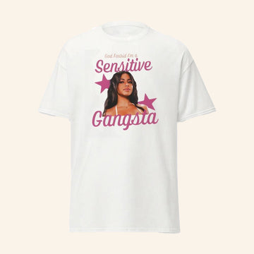 Sensitive Gangsta Merch Sensitive Gangsta White T-Shirt Best Gifts For Wife - Roseregae
