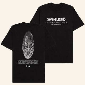 Seven Lions Merch Journey III Black Tour Date T-Shirt Presents For Music Lovers - Roseregae