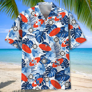 Skeet Shooting Hawaiian Shirt Hibiscus Tropical Aloha Shirt Clay Skeet Shooting Lover Gifts - Famerry
