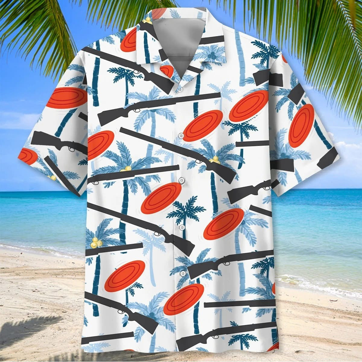 Skeet Shooting Shooter Hawaiian Shirt Palm Aloha Shirt Gifts For Skeet Shooting Lovers - Famerry