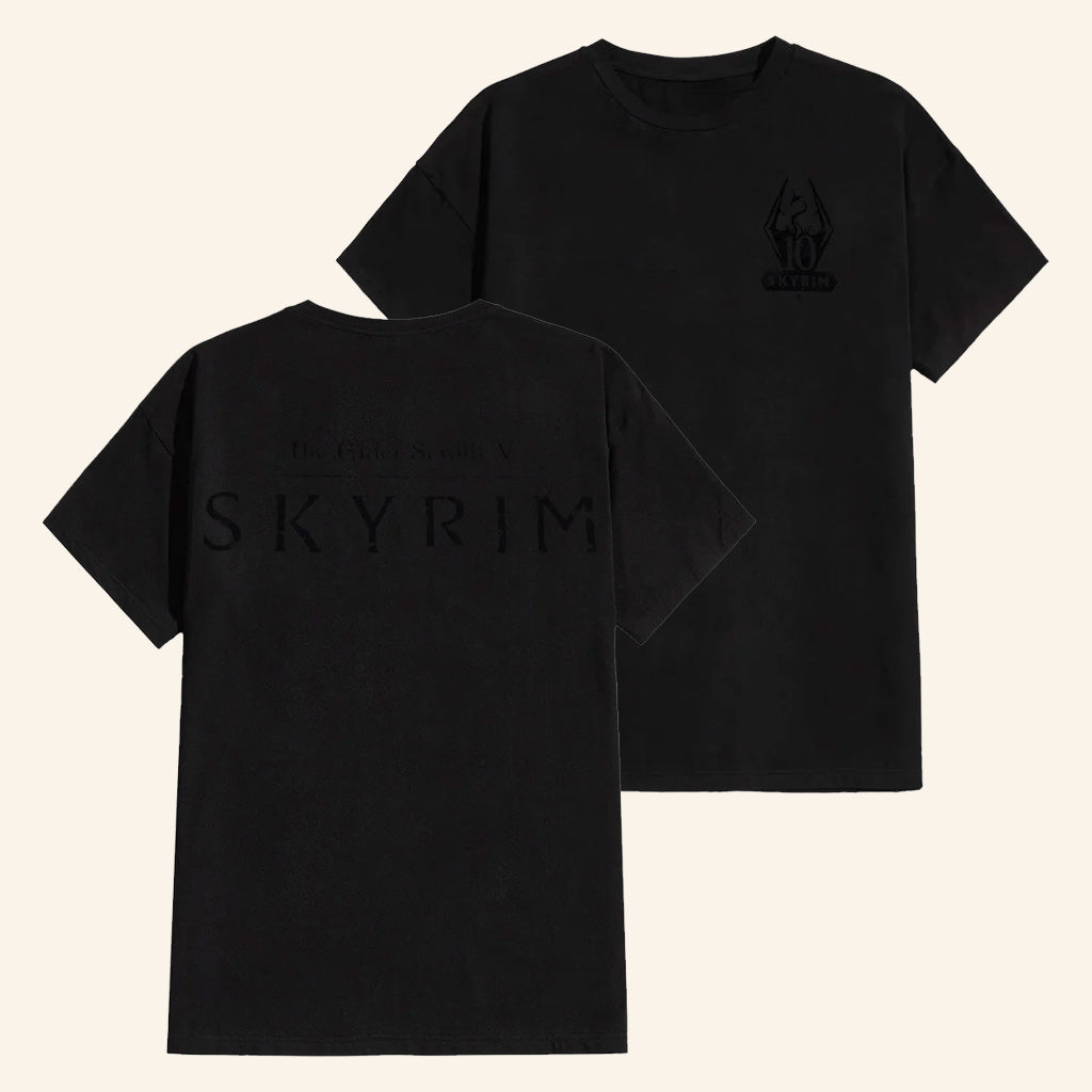 Skyrim Merch Skyrim 10th Anniversary T-Shirt Birthday Gift For Husband - Roseregae