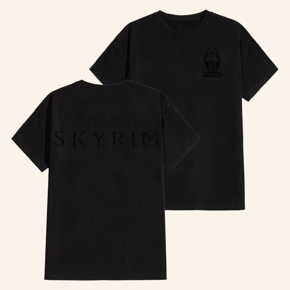 Skyrim Merch Skyrim 10th Anniversary T-Shirt Birthday Gift For Husband - Roseregae