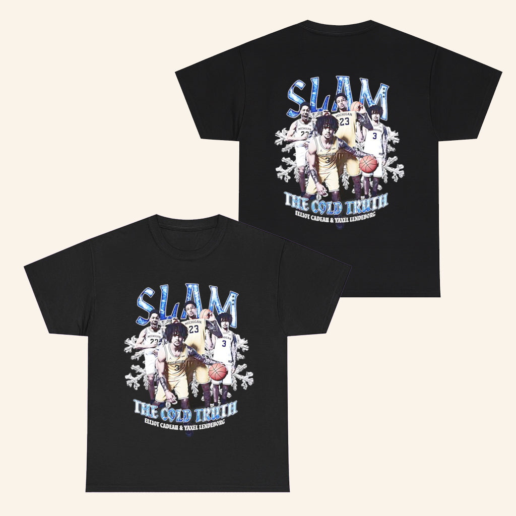 SLAM The Cold Truth Yaxel Lendeborg And Elliot Cadeau T-Shirt Michigan Basketball Merch Gifts - Roseregae