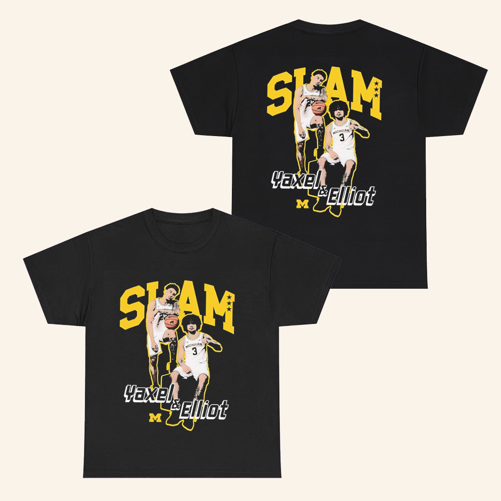 SLAM Yaxel And Elliot T-Shirt Michigan Basketball Merch Gifts For Fans - Roseregae