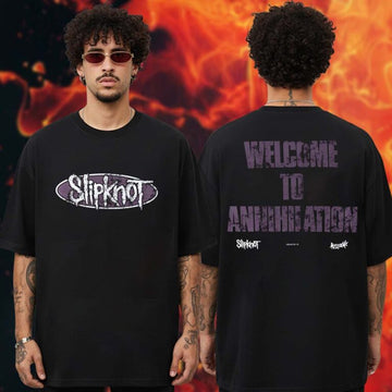 Slipknot Merch Slipknot X Welcome Skateboards Annihilation T-Shirt Gifts For Band Lovers - Roseregae