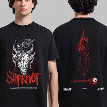 Slipknot X Welcome Skateboard Goat Head Nonagram With Tribal S Logo T-Shirt Fan Apparel - Roseregae