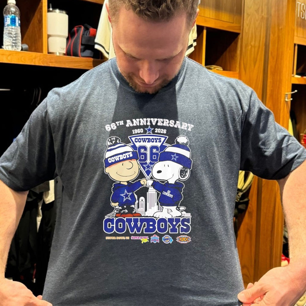 Snoppy Dallas Cowboys 66Th Anniversary 1960 2026 Skyline T Shirt - Roseregae