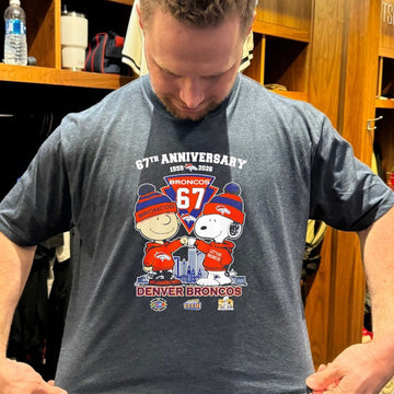 Snoppy Denver Broncos 67Th Anniversary 1959 2026 Skyline T Shirt - Roseregae