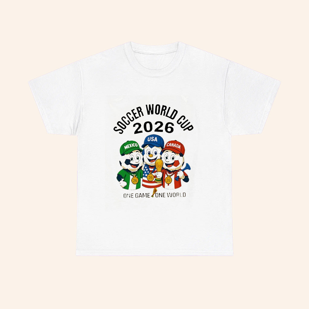 Soccer World Cup 2026 Mexico Usa Canada One Game One World Mascots T Shirt - Roseregae