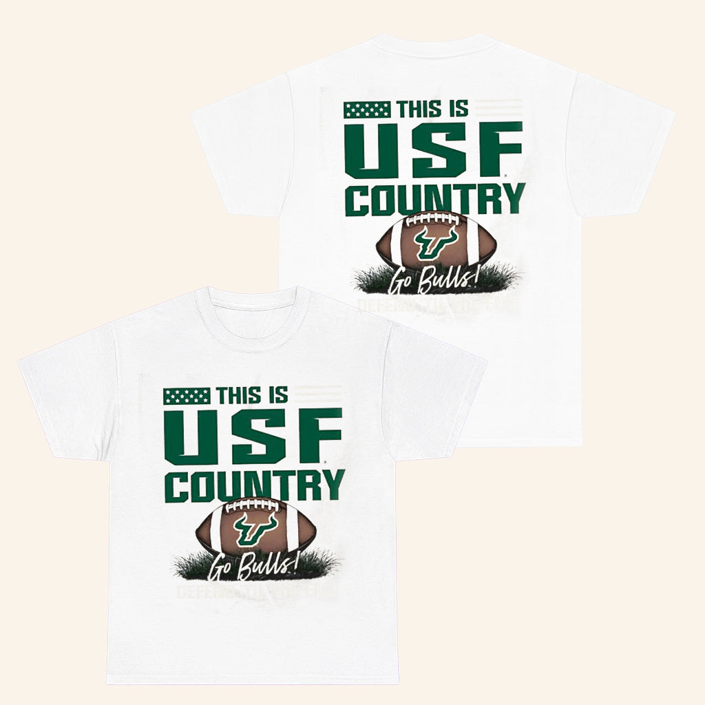 South Florida Football Merch This Is USF Country Go Bulls T-Shirt Gifts For Football Fans - Roseregae