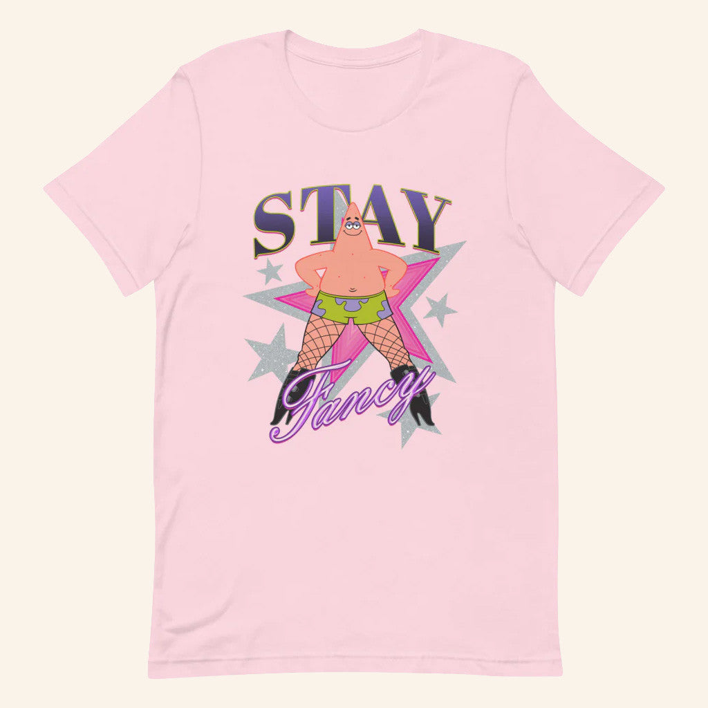 SpongeBob SquarePants Merch Patrick Fishnets Stay Fancy T-Shirt Gifts Ideas For Her - Roseregae