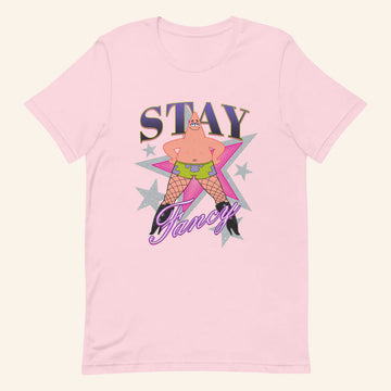 SpongeBob SquarePants Merch Patrick Fishnets Stay Fancy T-Shirt Gifts Ideas For Her - Roseregae