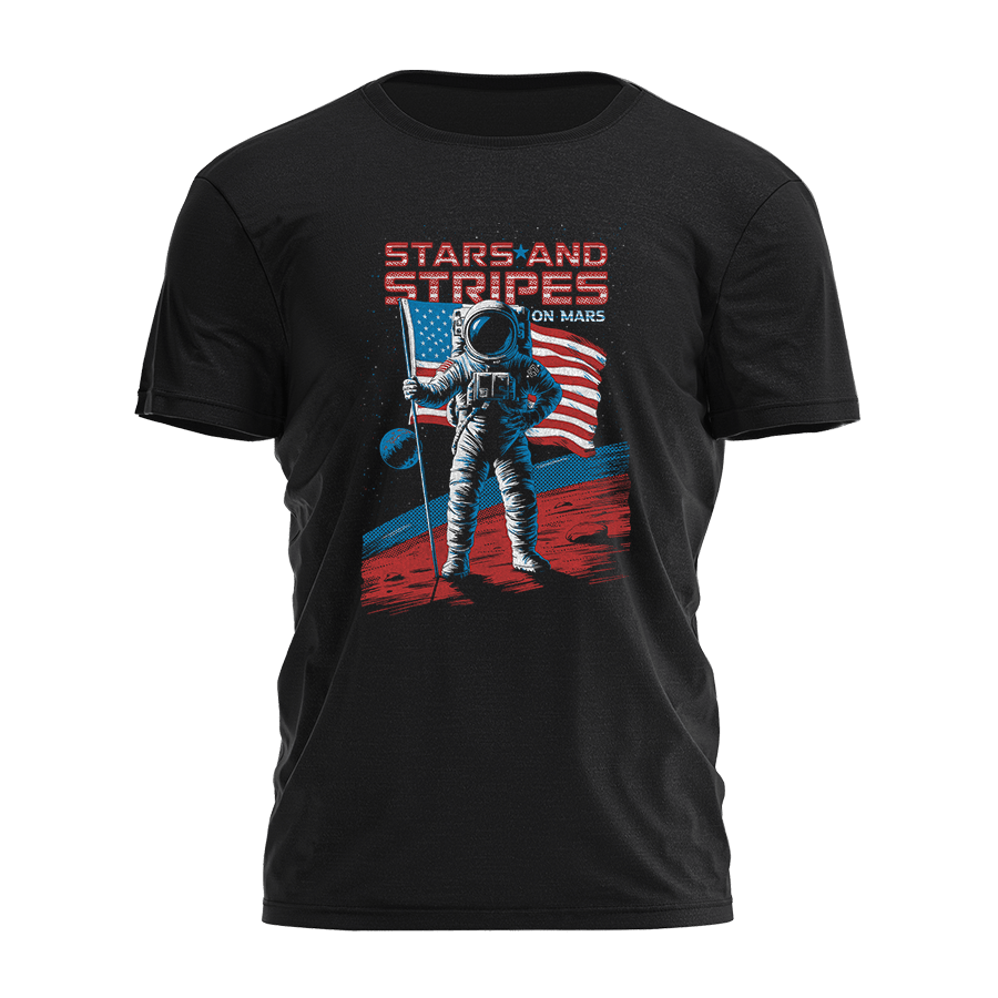 Stars And Stripes On Mars Astronaut Shirt Patriotic Clothing Gifts For Husband Country Boy Gift - Roseregae