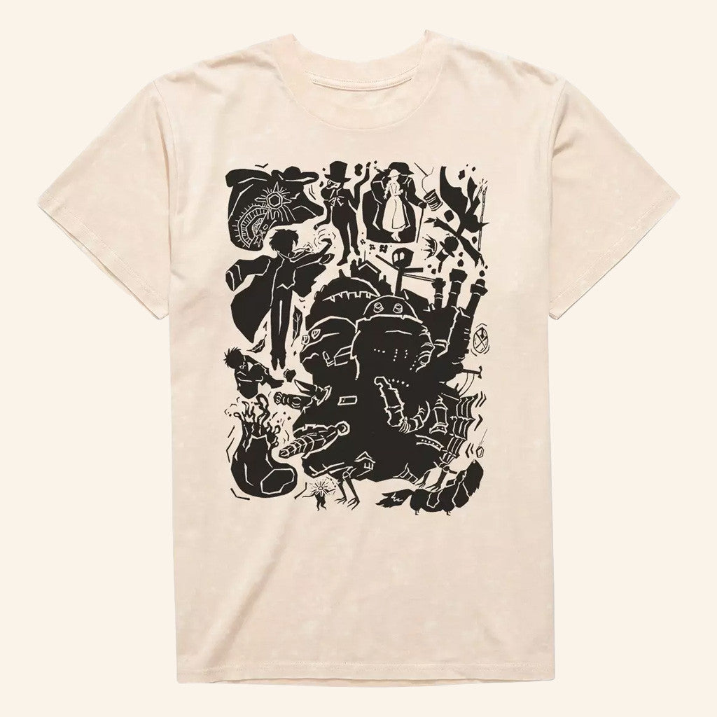 Studio Ghibli Merch Howl's Moving Castle Icons T-Shirt Best Gifts For Anime Lovers - Roseregae