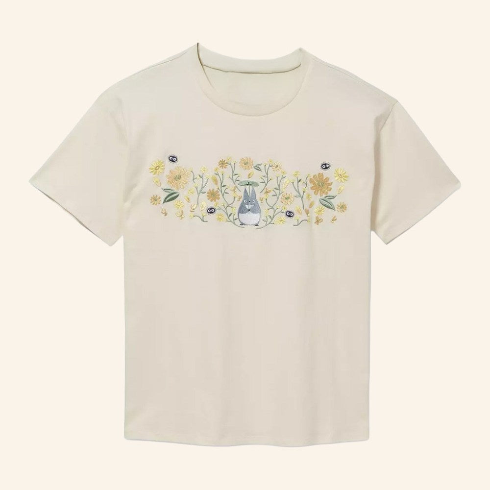Studio Ghibli Merch My Neighbor Totoro Floral T-Shirt Best Birthday Gift For Her - Roseregae