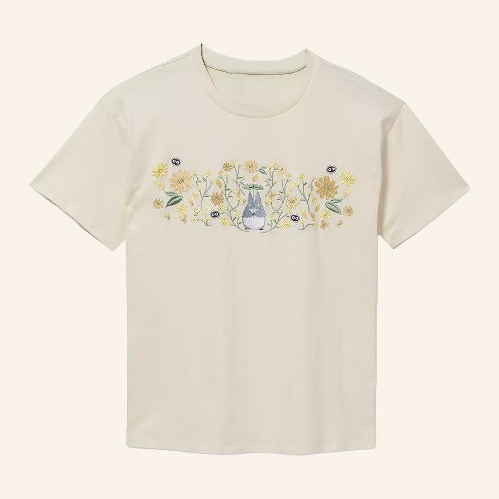 Studio Ghibli Merch My Neighbor Totoro Floral T-Shirt Best Birthday Gift For Her - Roseregae
