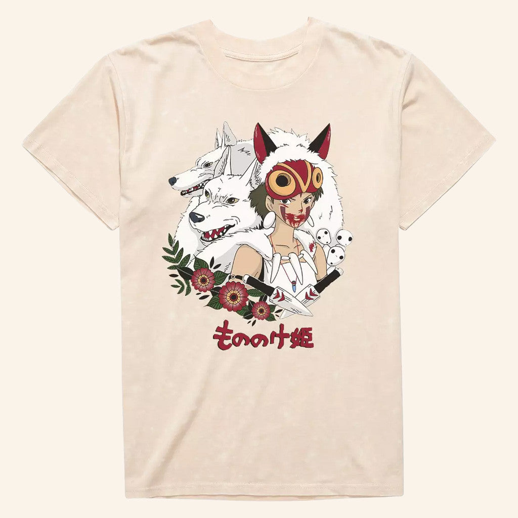 Studio Ghibli Merch Princess Mononoke Wolf Princess T-Shirt Best Anime Fan Gifts - Roseregae