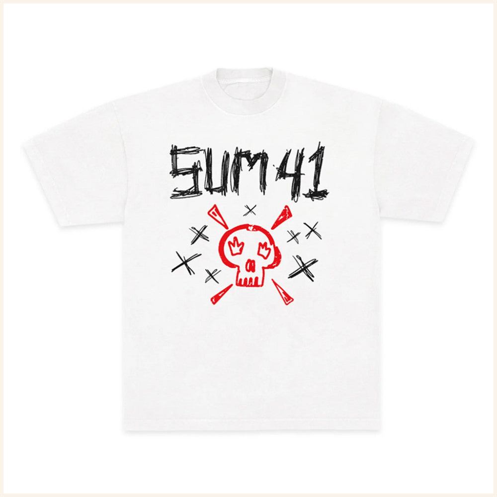 Sum41 Merch Sketch Logo Skull T-Shirt Gifts For Husband - Roseregae