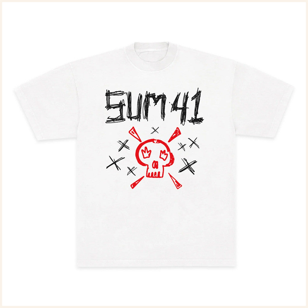 Sum41 Merch Sketch Logo Skull T-Shirt Gifts For Husband - Roseregae