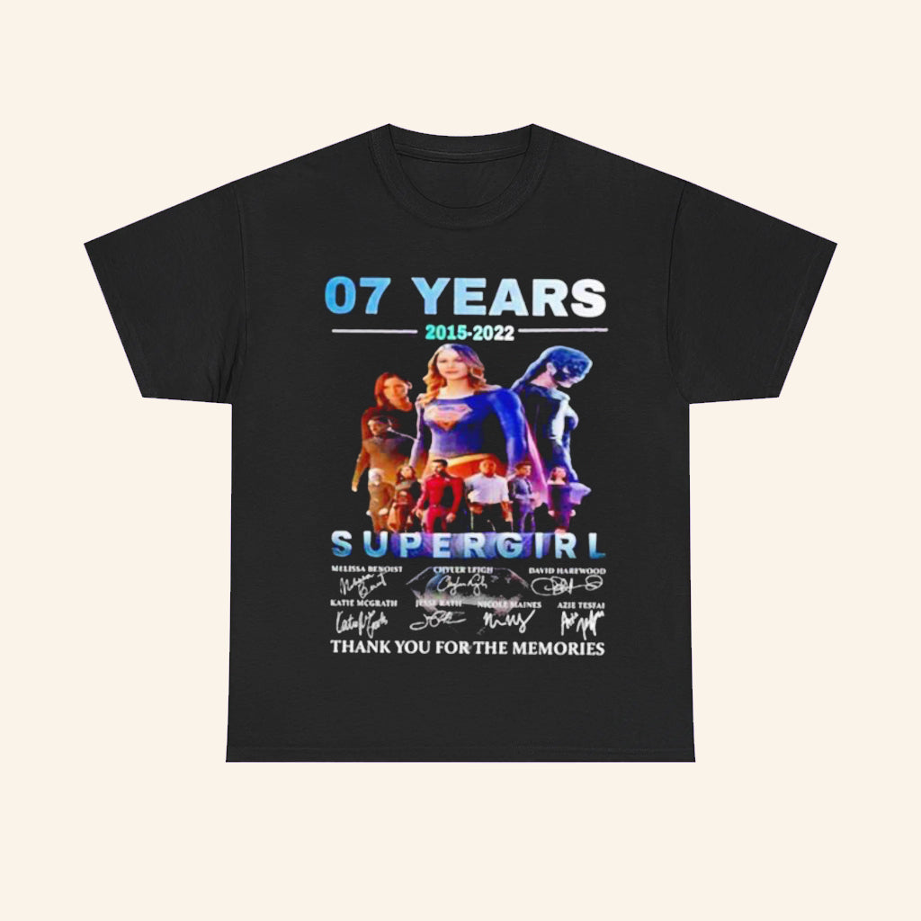 Supergirl 07 Year 2015 2022 T-Shirt Thank You For The Memories Signatures Shirt Gifts For Wife - Roseregae