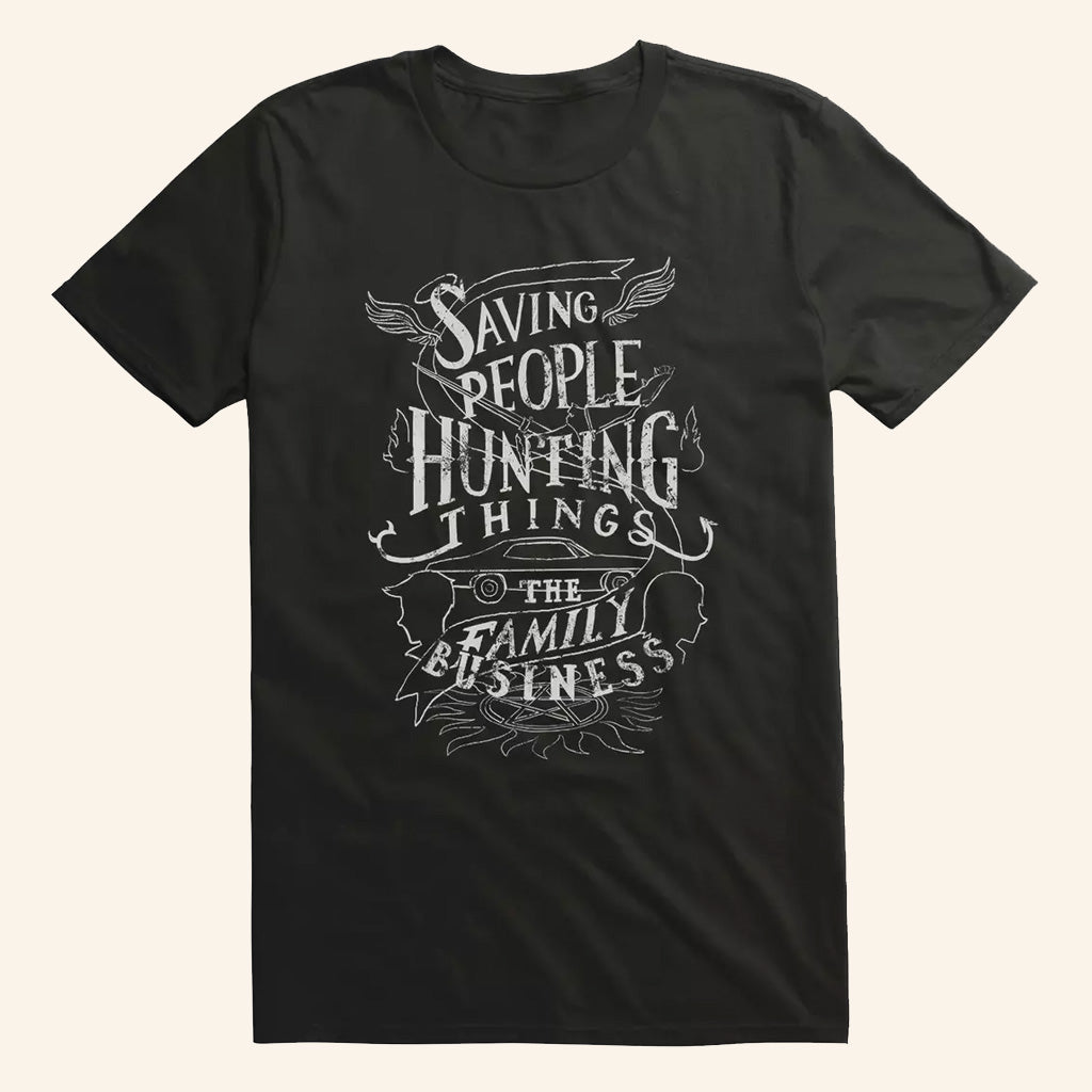 Supernatural Merch The Family Business Motto T-Shirt Present For Brothers - Roseregae