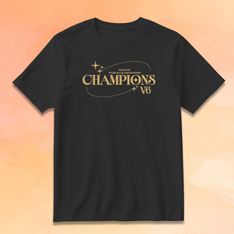 T1 Merch 2025 LOL World Championship V6 T-Shirt T1 Champions Shirt Gifts For Brothers - Roseregae