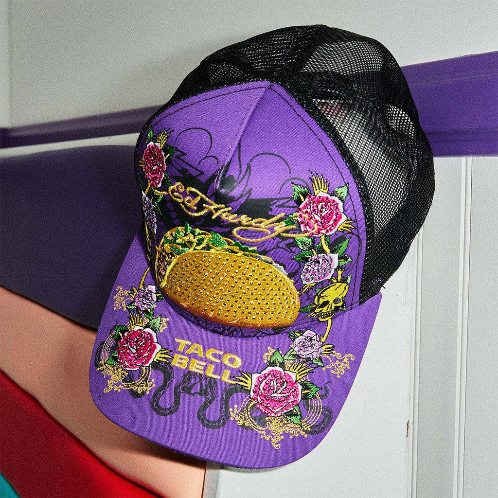 Taco Bell Ed Hardy Hat Printed Gift Ideas For Him Her - Rose Regae