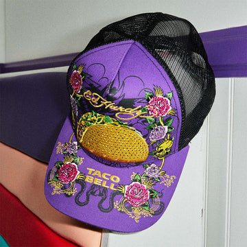 Taco Bell Ed Hardy Hat Printed Gift Ideas For Him Her - Rose Regae