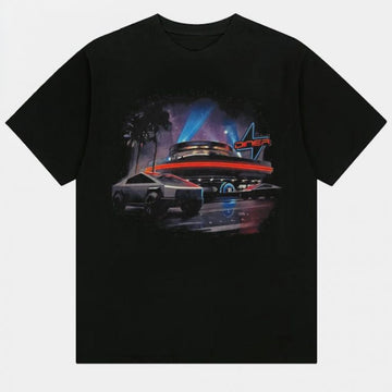 Tesla Hollywood Retro Diner Black T-Shirt Tesla Diner Shirt Gifst Ideas For Dad - Roseregae