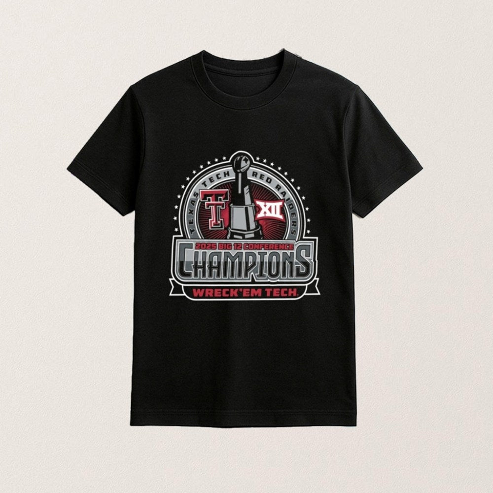 Texas Tech Football Merch Big 12 Championship Wreck Em Tech Shirt Gifts For Football Fans - Roseregae