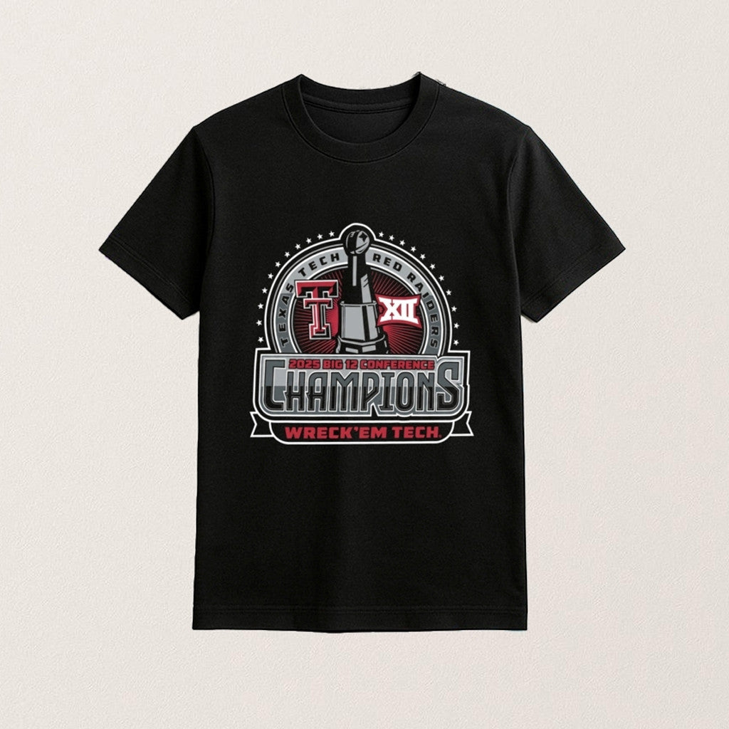 Texas Tech Football Merch Big 12 Championship Wreck Em Tech Shirt Gifts For Football Fans - Roseregae