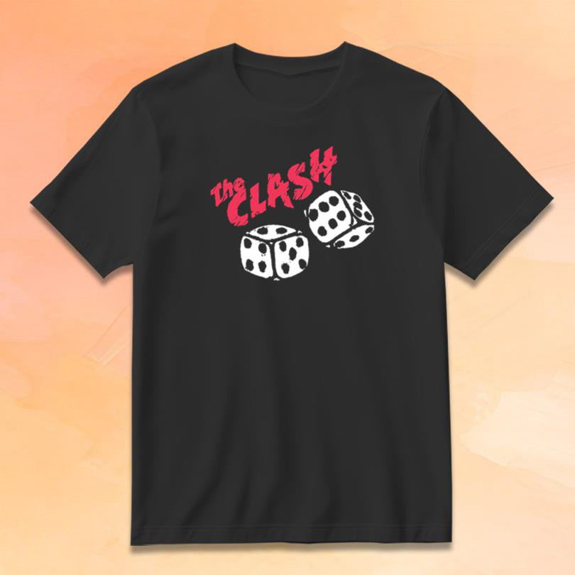 The Clash Merch Rolling Dice Black T-Shirt Presents For Rock Music Lovers - Roseregae