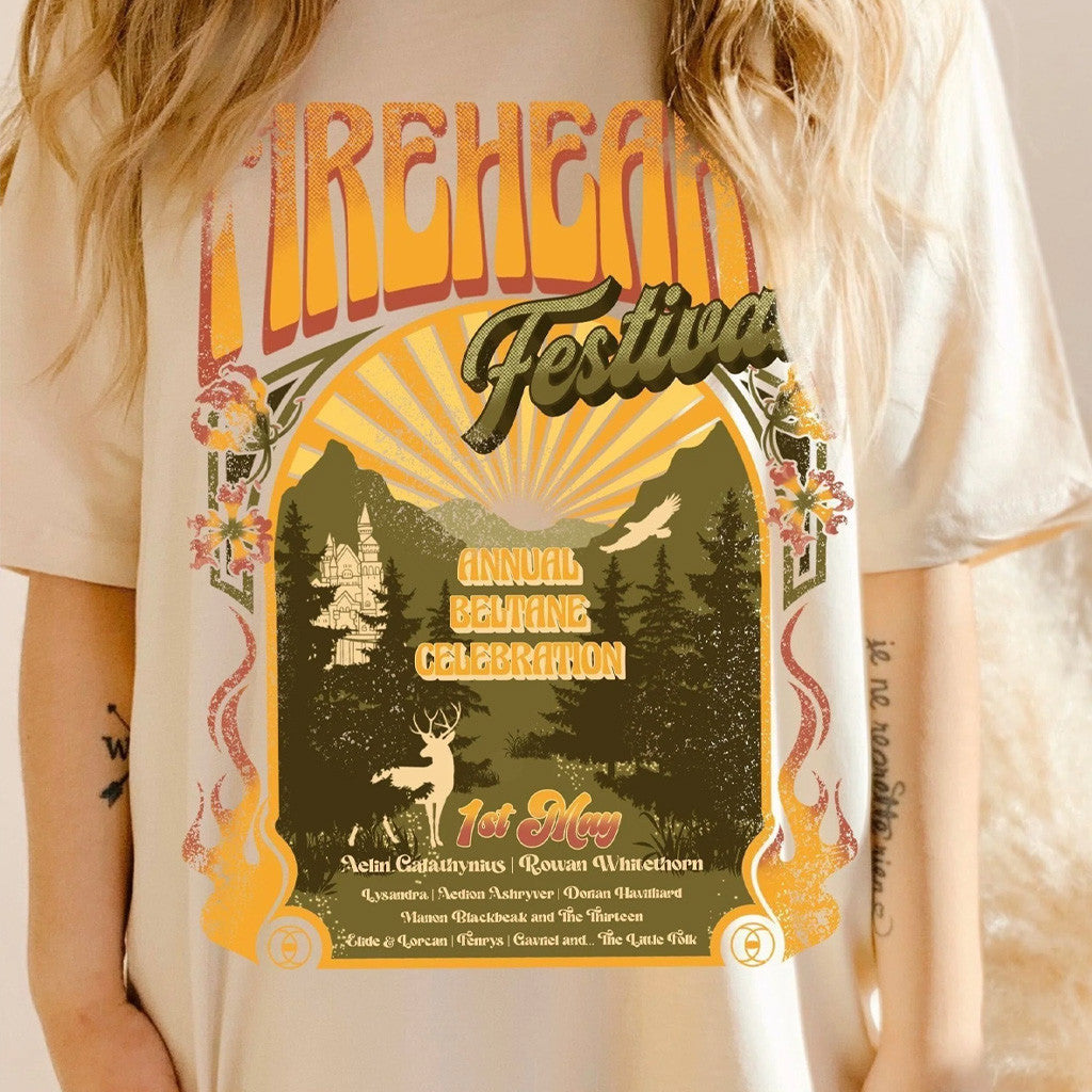 Throne Of Glass Merch Fireheart Festival T-Shirt Best Gifts For Girlfriend - Roseregae