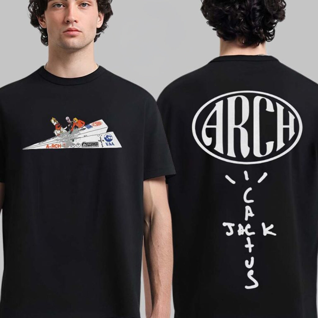 Travis Scott Cactus Jack X Virgil Abloh Arch Paper Plane T-Shirt Fan Merch Gifts For Son - Roseregae