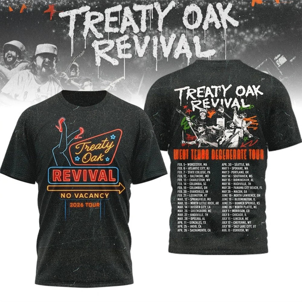 Treaty Oak Revival 2026 West Texas Degenerate Tour Shirt Fan Merch Gifts For Father - Roseregae