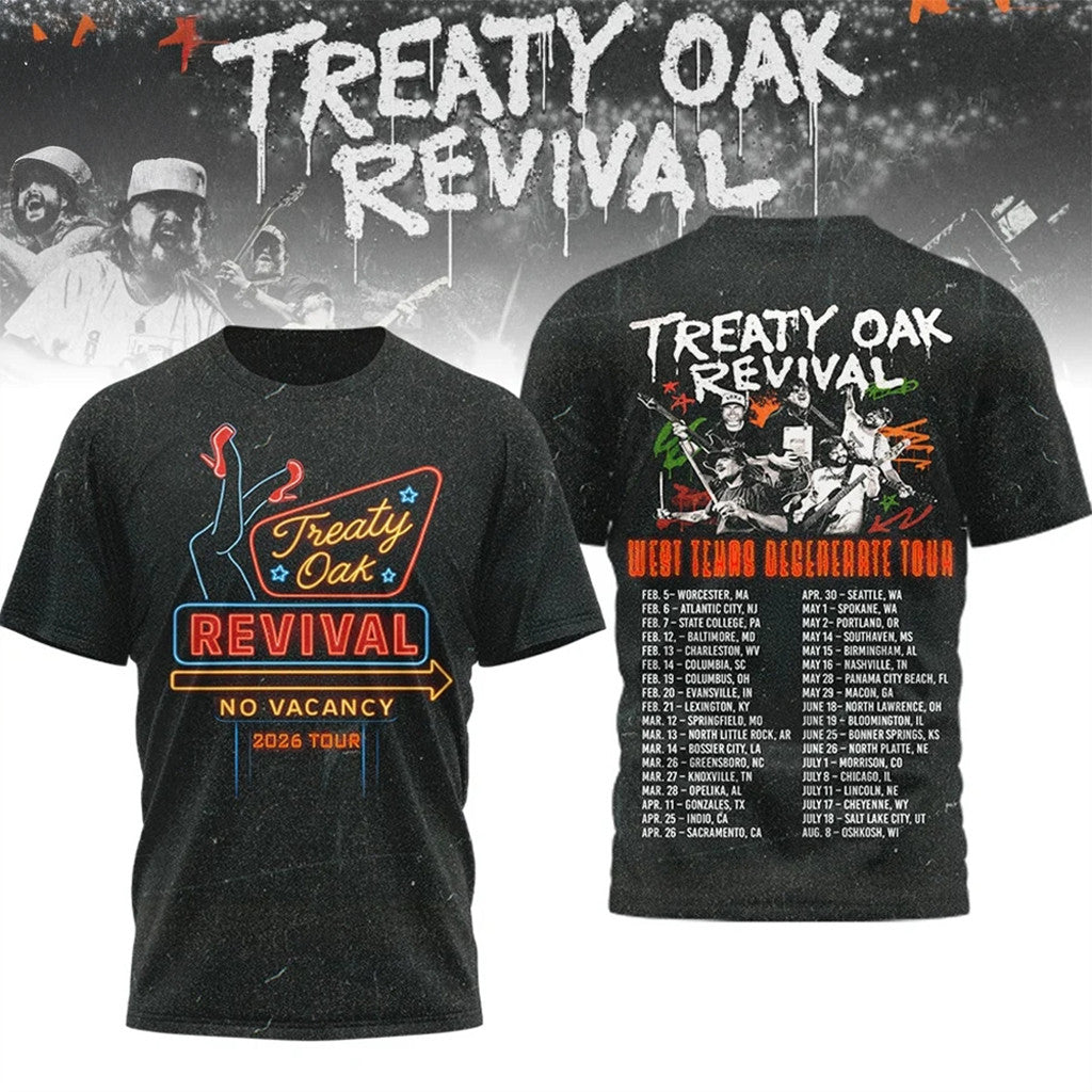 Treaty Oak Revival 2026 West Texas Degenerate Tour Shirt Fan Merch Gifts For Father - Roseregae