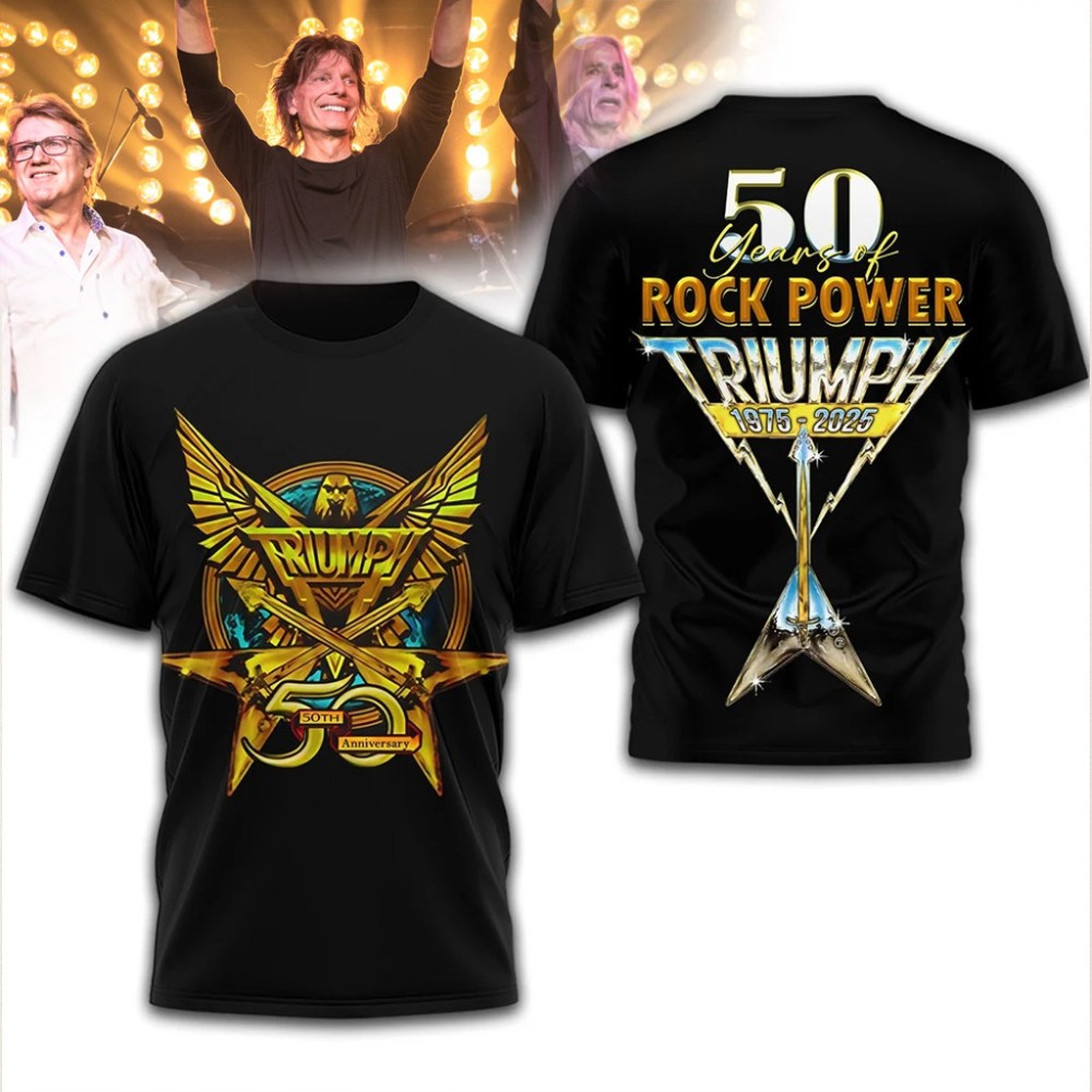 Triumph Merch Triumph 50Th Anniversary T-Shirt 50 Years Of Rock Power T-Shirt Fan Gifts - Roseregae