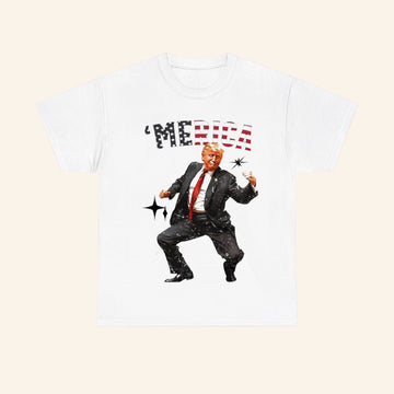 Trump Merica T-Shirt Happy Trump Dancing American Flag Shirt Patriotic Gifts - Roseregae