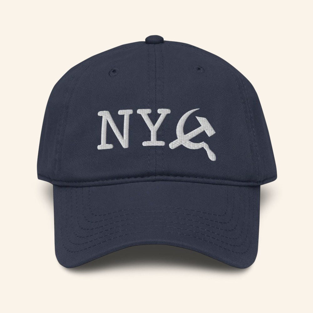 Tucker Carlson Network Merch NY Commie Navy Hat Embroidered Gift Ideas For Dad - Rose Regae