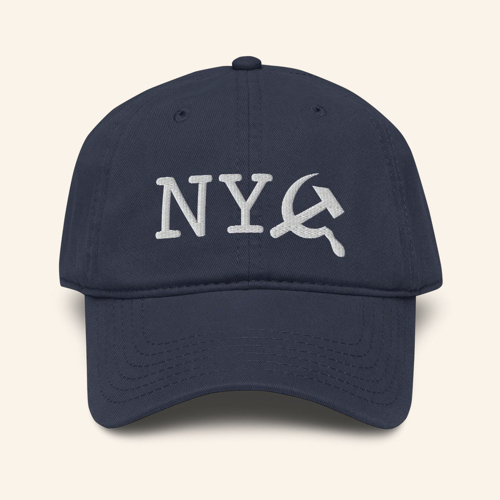 Tucker Carlson Network Merch NY Commie Navy Hat Embroidered Gift Ideas For Dad - Rose Regae
