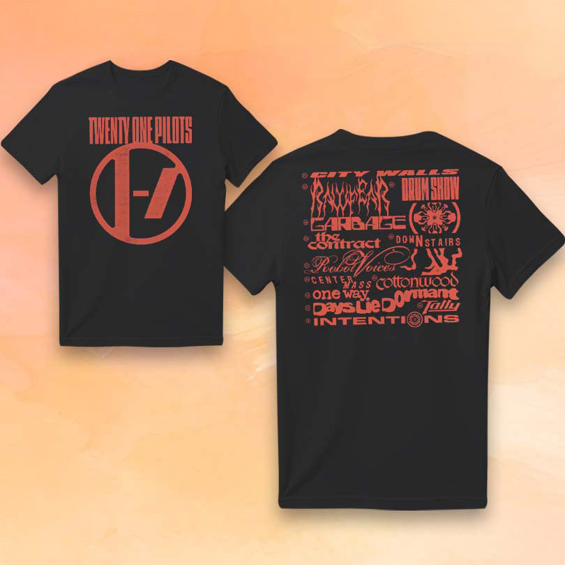 Twenty One Pilots Merch Breach Tracklist T-Shirt Best Gifts For Music Lovers - Roseregae