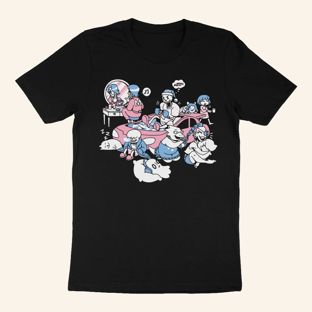 Undertale Merch Sleepover Black T-Shirt Birthday Ideas For Husband - Roseregae
