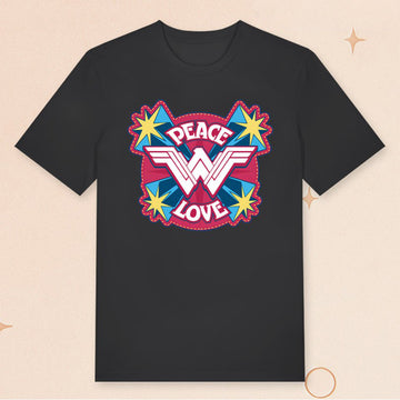 Wonder Woman Peace Love T-Shirt DC Comics Shirt Gifts Ideas For Girlfriend - Roseregae