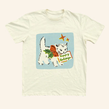 Yarrow Goods Merch Cat Happy Holidays T-Shirt Christmas Gifts Ideas For Wife - Roseregae