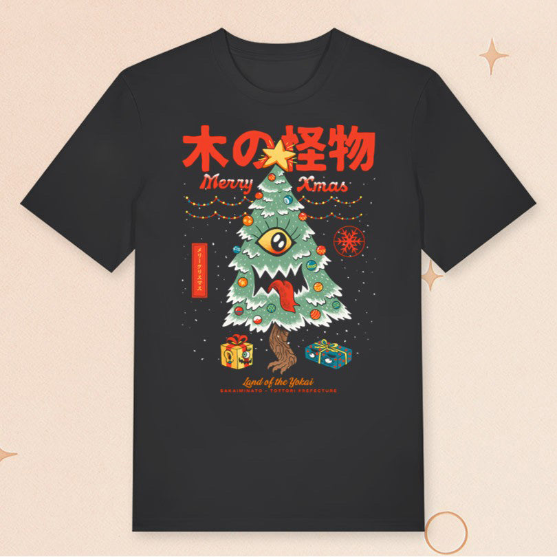 Yokai Merch Merry Xmas Tree T-Shirt Christmas Gift Ideas For Friends - Roseregae